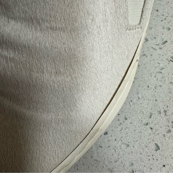 Free People Calf Hair Slip On Sneakers Leather Black White Size 9 - Picture 10 of 11